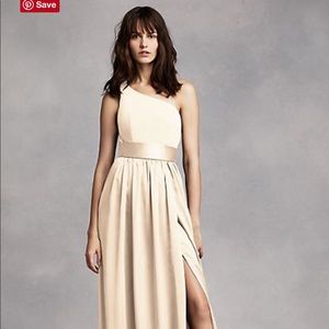 Vera wang One Shoulder Dress with Satin Sash